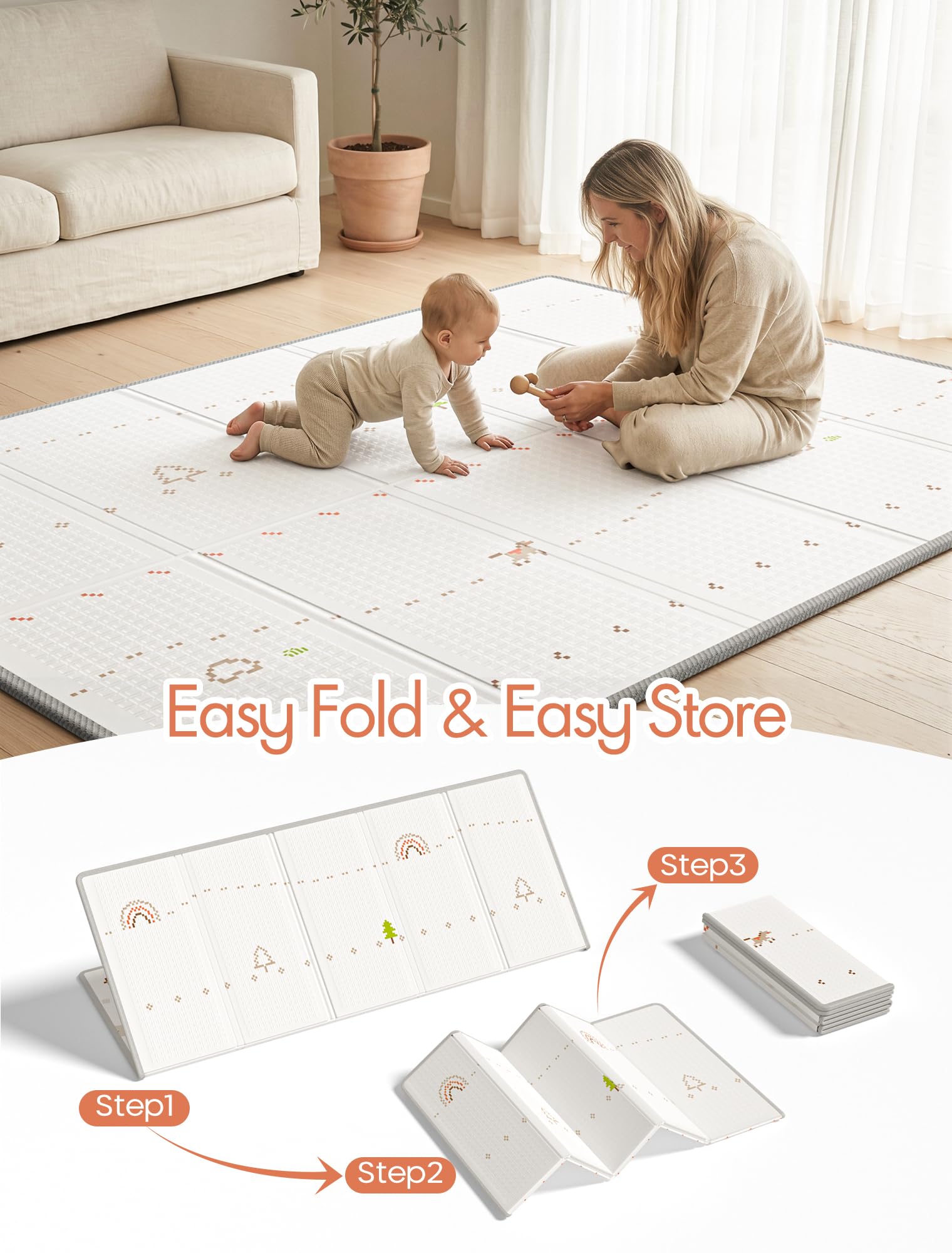 Parc bébé XXL avec tapis 150x180 cm pour jouer en toute sécurité