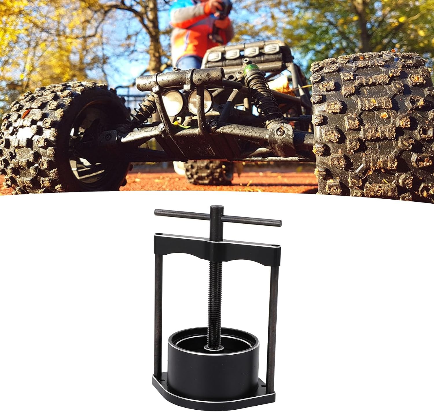 ZJchao Aluminum Alloy Drift Tire Remover Efficient Tire Removal Tool for RC Car Enthusiasts (Black)