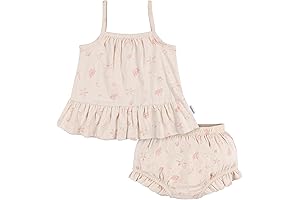 Baby Girl's Floral Flutter Sleeve Top and Diaper Cover Set