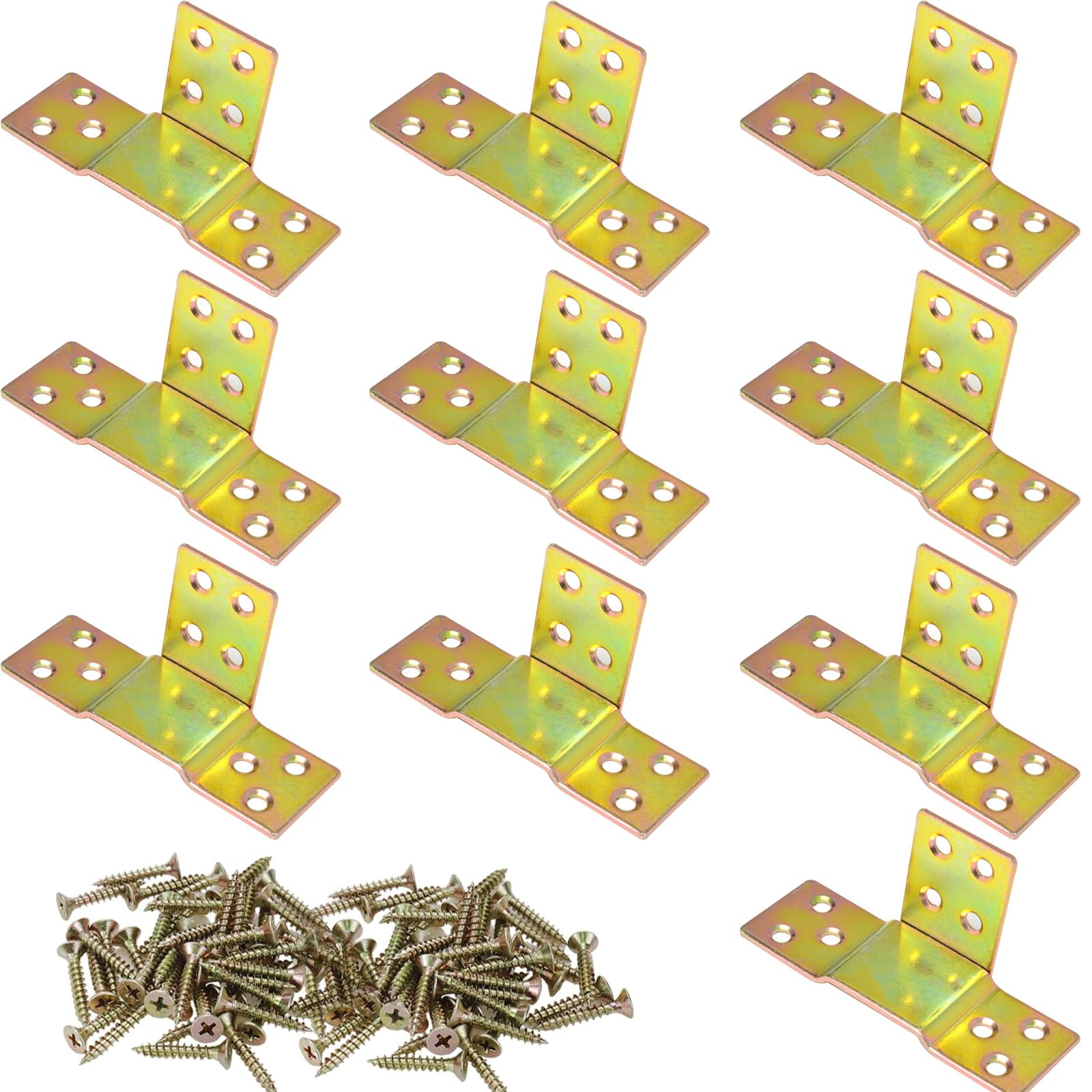 10 Set Invisible Bed Hinge Metal Thickened Invisible Furniture Bed Connection Accessories - The Ultimate Space-Saving Solution for Beds, Sofas, and