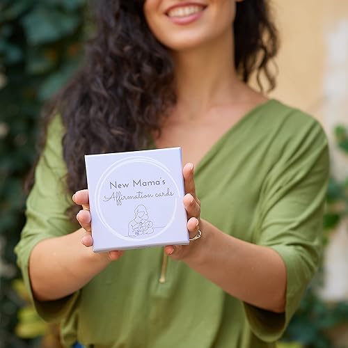 Miniatura 6 de Ariond 31 tarjetas de afirmación para mamá para cuidado personal posparto o posparto con mensajes de empoderamiento en el verso de cada tarjeta.