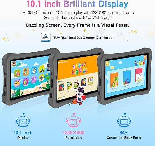 Miniatura 3 de UMIDIGI Tableta para niños, G1 Tab Android para niños, 10.1 pulgadas, 4+4G+64G hasta 1 TB, WiFi 6, cámara dual de 8 MP+8 MP, Quad-Core, 6000mAh,