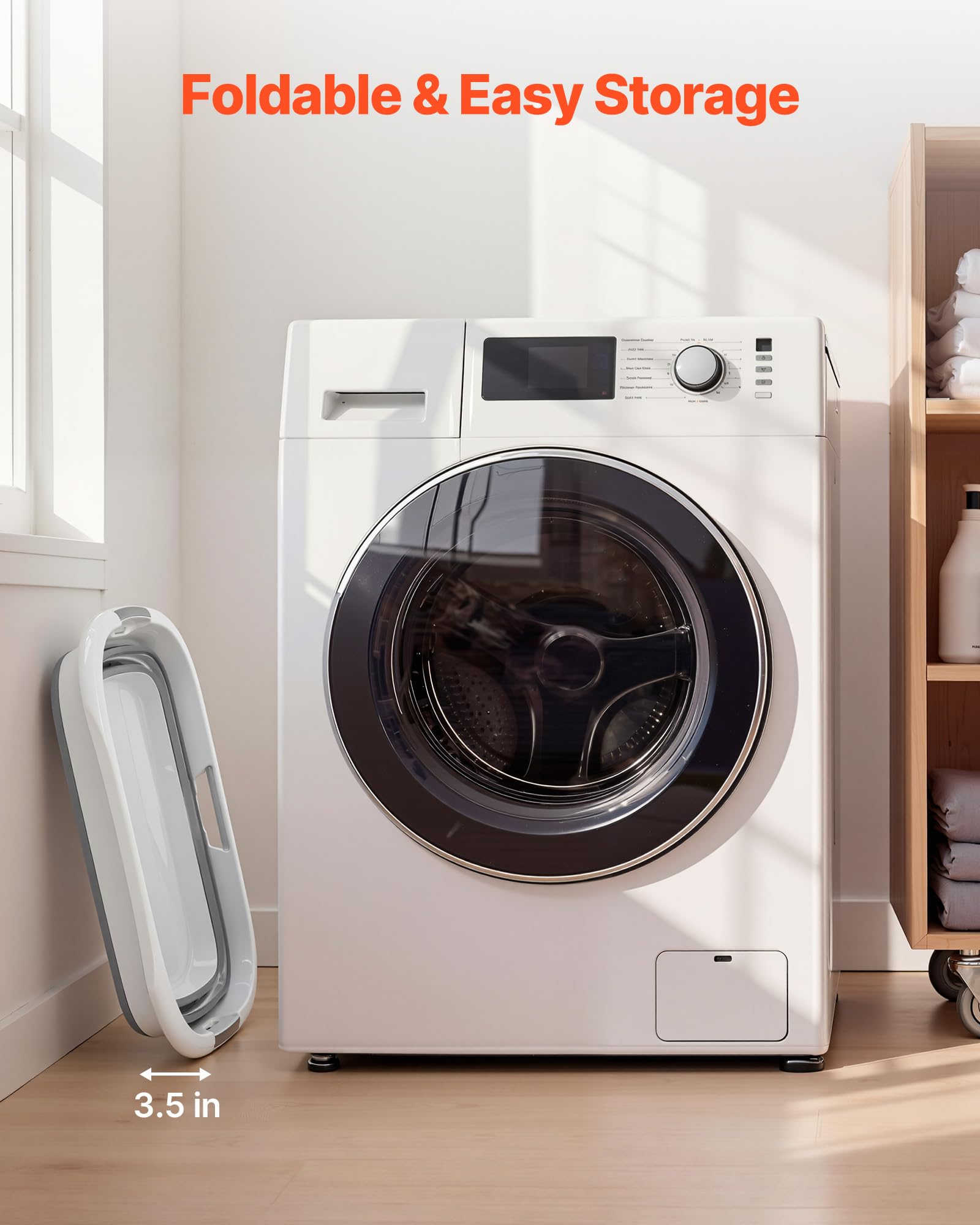 VEVOR Bañera Plegable para Perros Gatos Pequeños de 2,7 a 9 kg, Bañera Portátil para Mascotas con Desagüe Integrado, Orificio de Drenaje, Diseño Compacto que Ahorra Espacio, Uso en Interior y Exterior