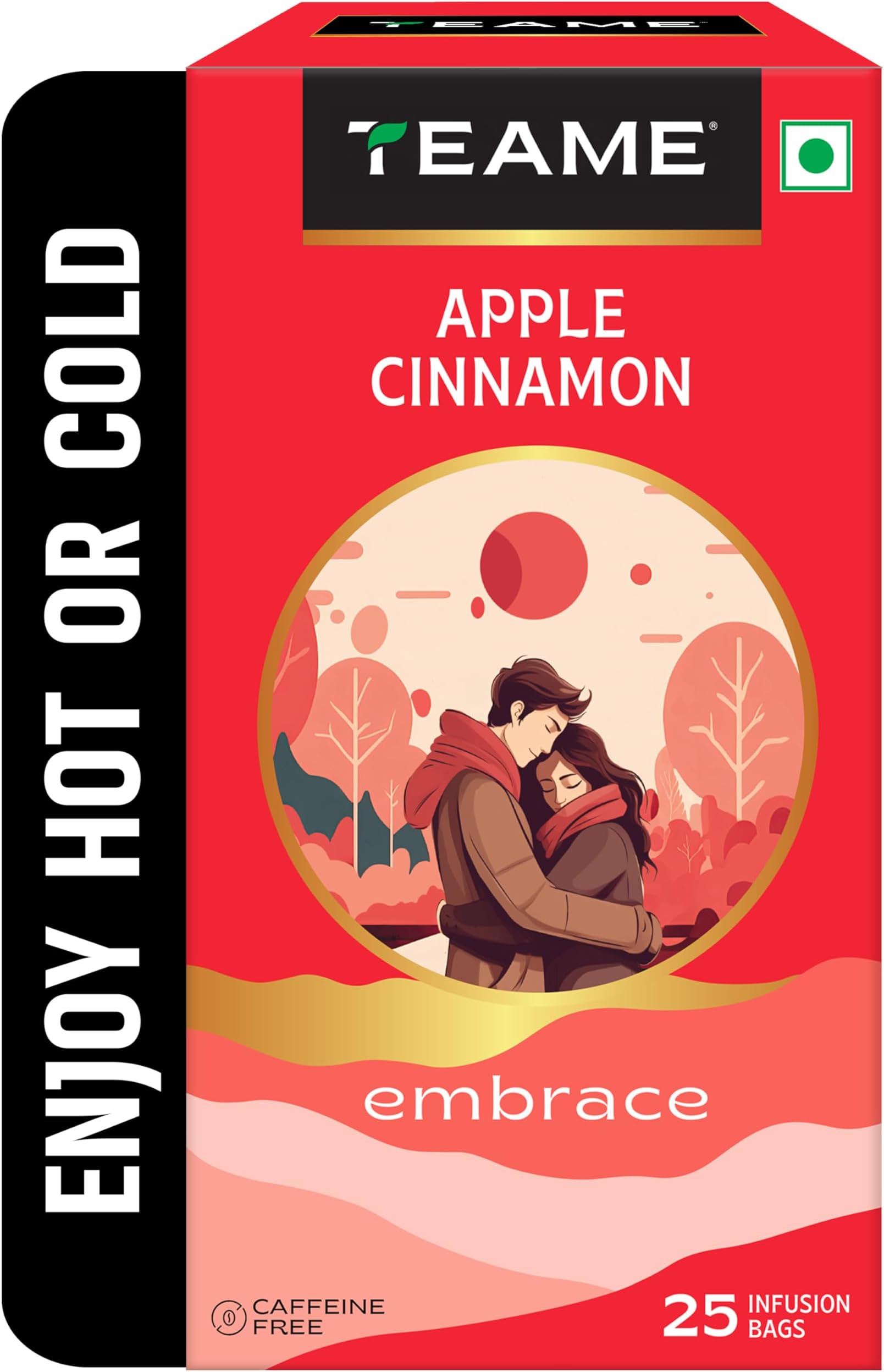 Apple Cinnamon Tea - 25 Tea Bags | Fruit Tea Bags | Non Caffeine Tea | Sugar Free