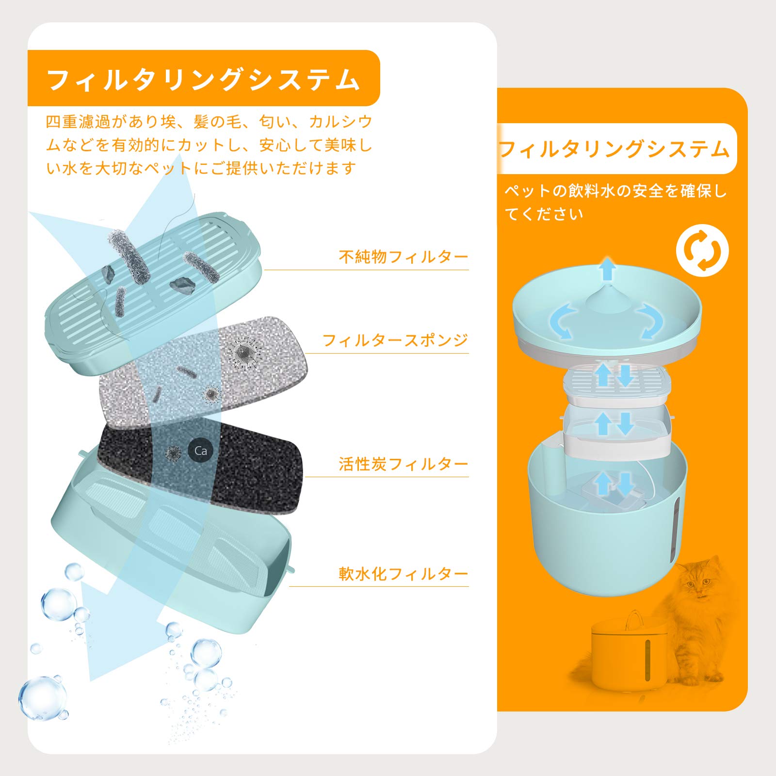 Amazon | Zigpet ペット自動給水器 自動給水器 水飲み器 小型犬用 小型