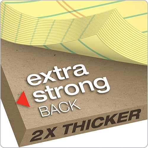 Miniatura 4 de TOPS Docket Bloc de escritura, 8-12 x 11-34 pulgadas, papel canario, regla legal, parte superior perforada de 2 agujeros, 50 hojas, paquete de 12