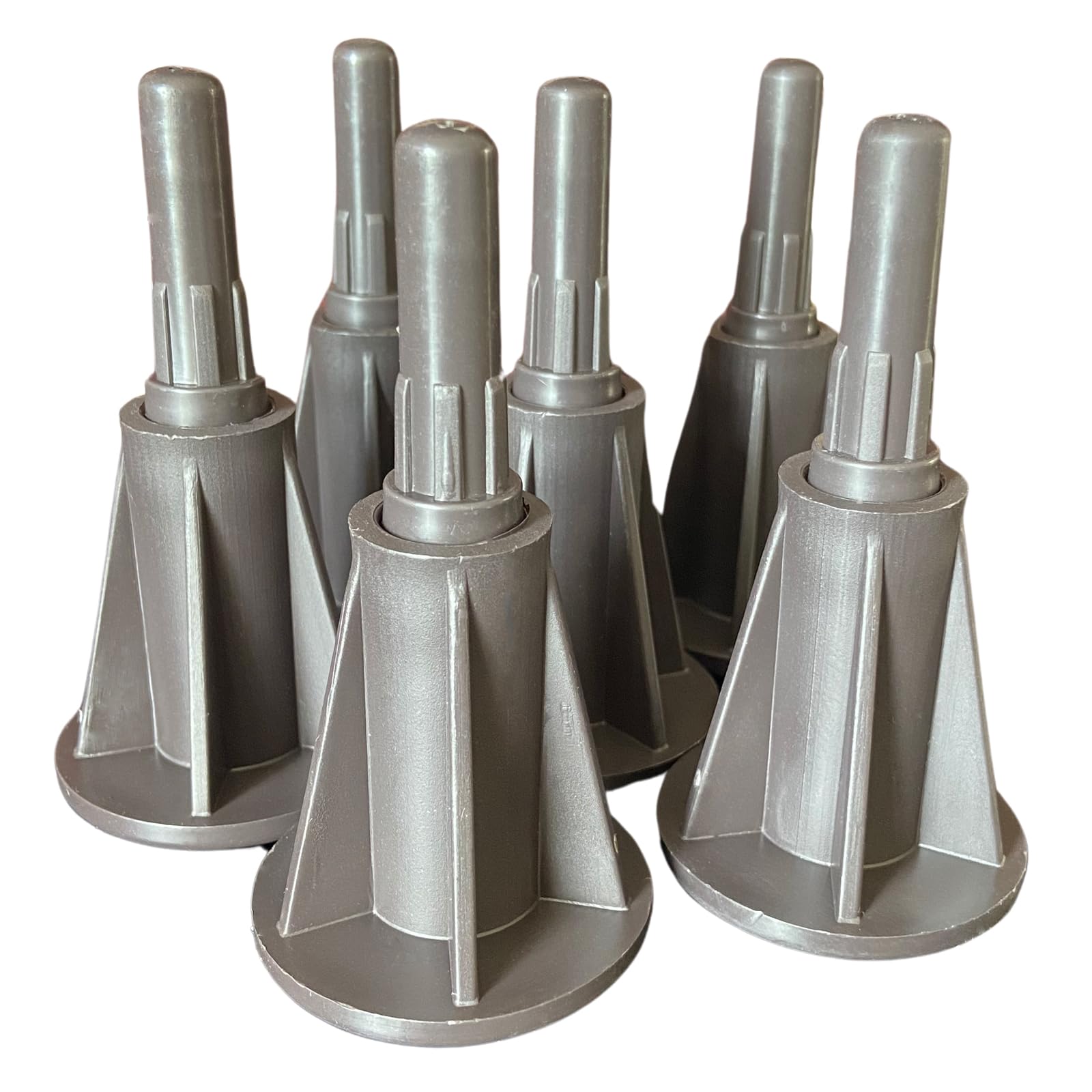 6PCS Steel Stem Plastic Bed Frame Feet to Replace Wheels. Sturdy and Protect Floor. Replacement Bed Feet with Plastic Inserts
