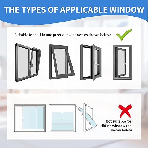 Miniatura 3 de FSEN Kit de sellado portátil para ventana de CA, barrera de ventana de alta resistencia con orificio ajustable, impermeable sin taladros y ajuste