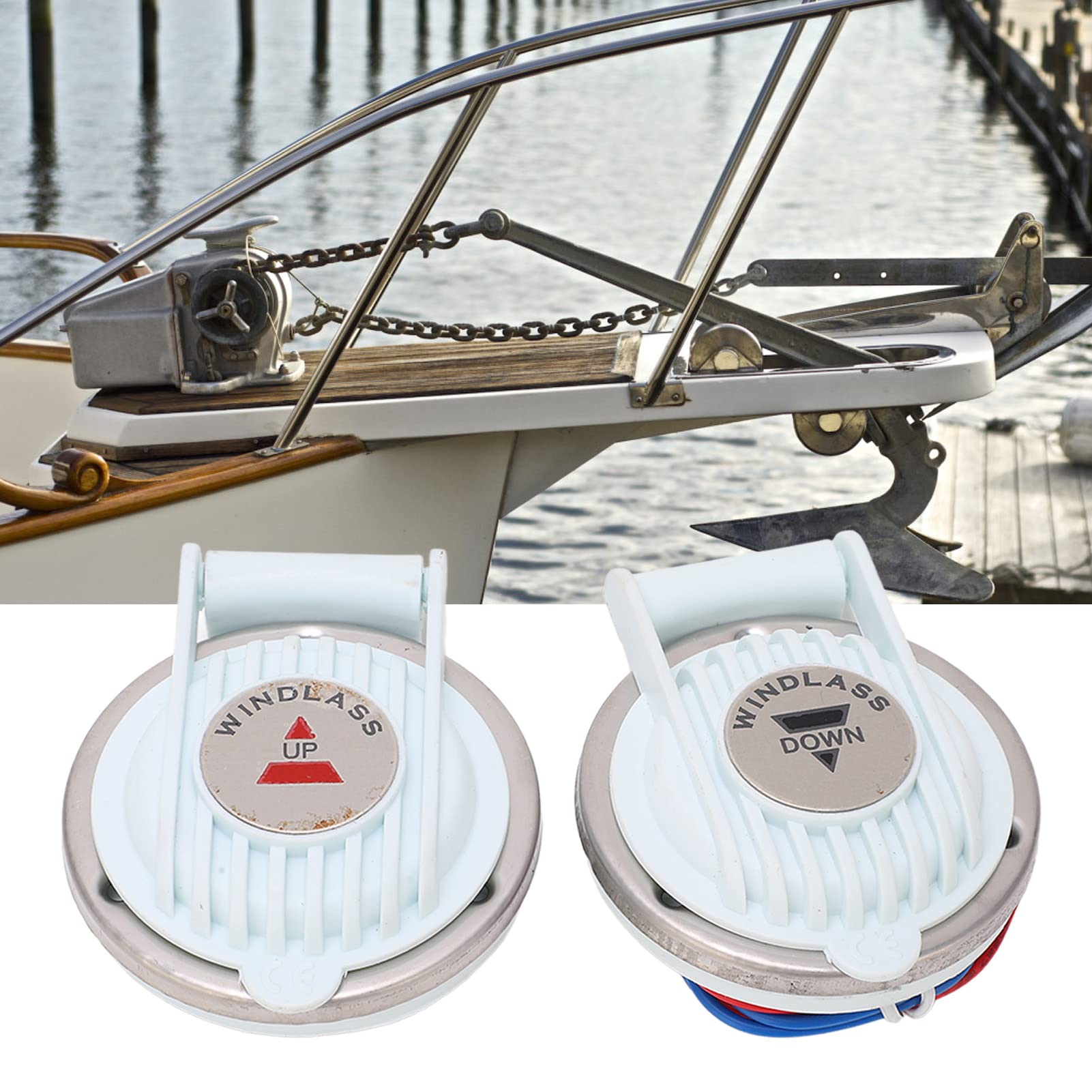 Ankerwinden-Fußschalter, 2 Stück Rostfreie Ankerwinden-Auf- und Ab-Fußschalter für Boote windlass foot switch
