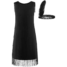 JerrisApparel Girls Tassel Latin Dance Dress Fringe Flapper Costume Dress With Headband
