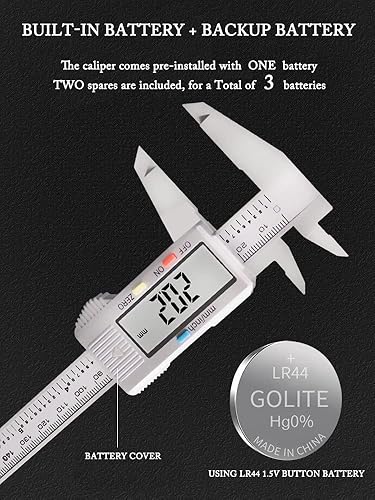 Miniatura 4 de Calibres digitales, calibradores digitales electrónicos, herramienta de medición de calibre YKLSXKC de 0 a 6 pulgadas, conversión de pulgadas y