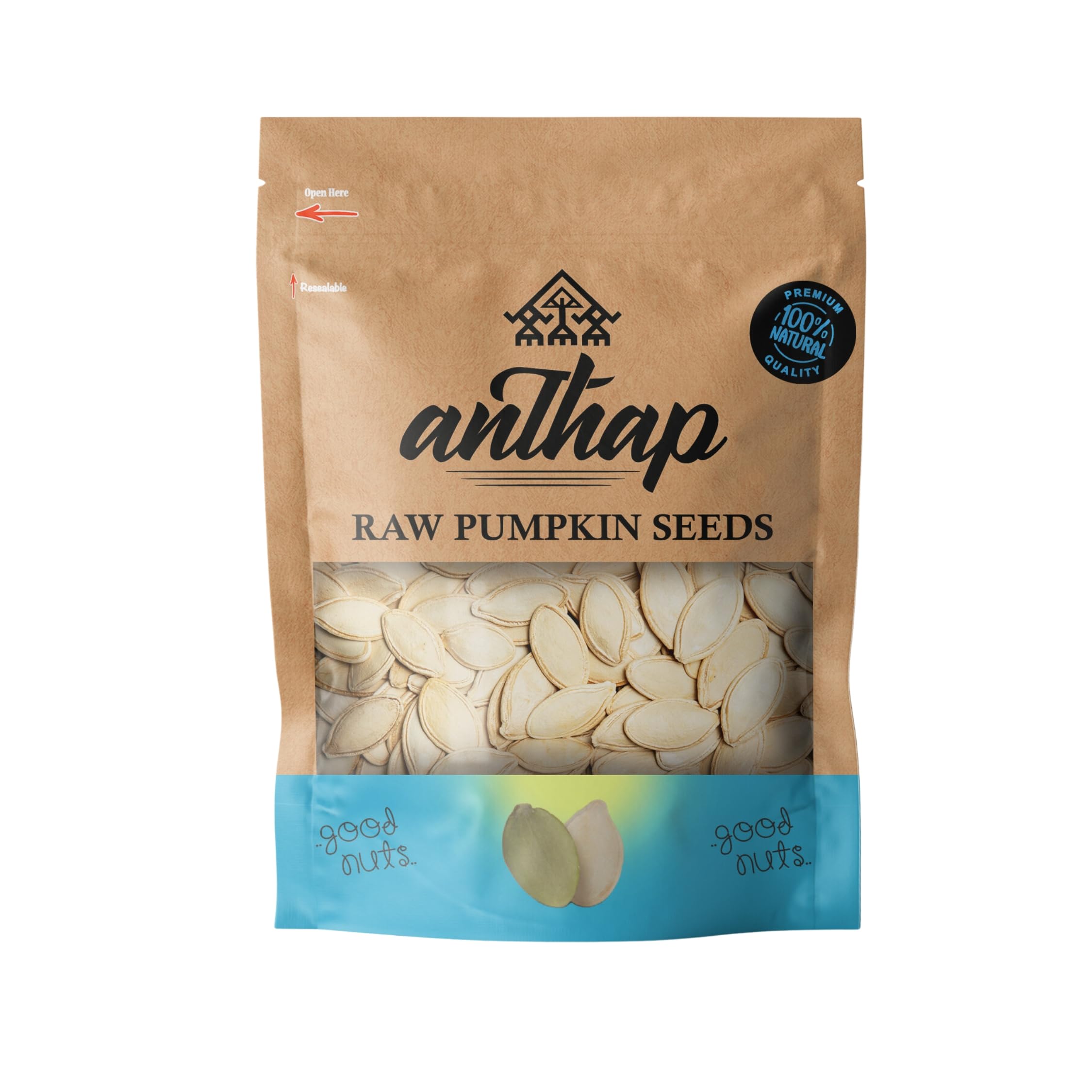 Anthap Raw Unsalted Turkish Pumpkin Seeds, 100% Natural & Unprocessed, Freshly Harvested Turkish Seeds, High in Protein & Fiber, Perfect for Snacking, Packed with Essential Nutrients, 700g