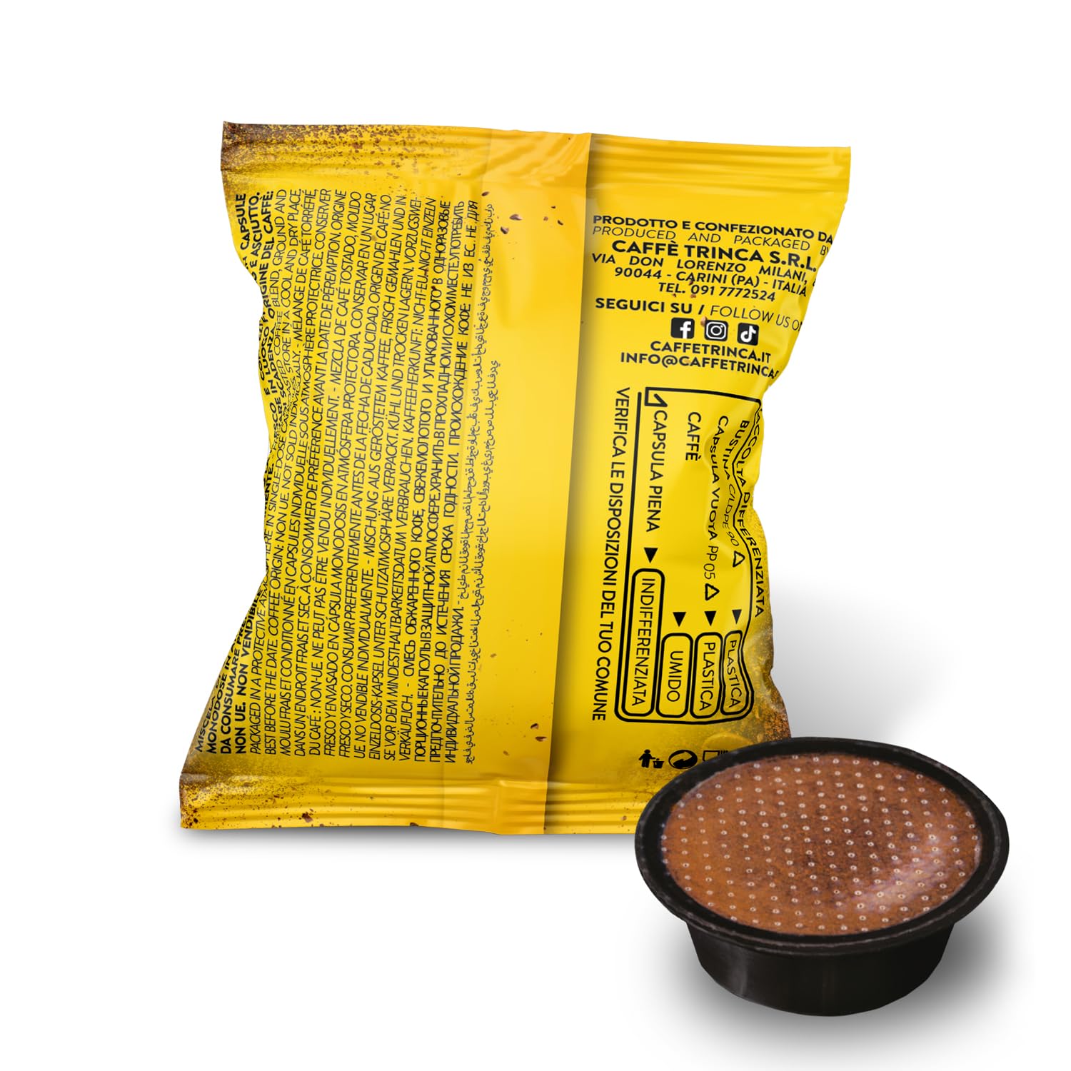 Caffè Trinca - 200 Capsule Compatibili Mio - Miscela Cremoso - Intensità 100% - Caffè Espresso
