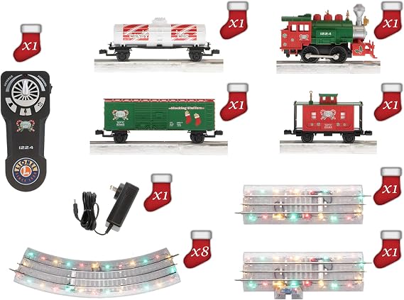 Lionel Junction North Pole Central Electric O Gauge Bluetooth Model Train Set with Remote and Lighted FasTrack