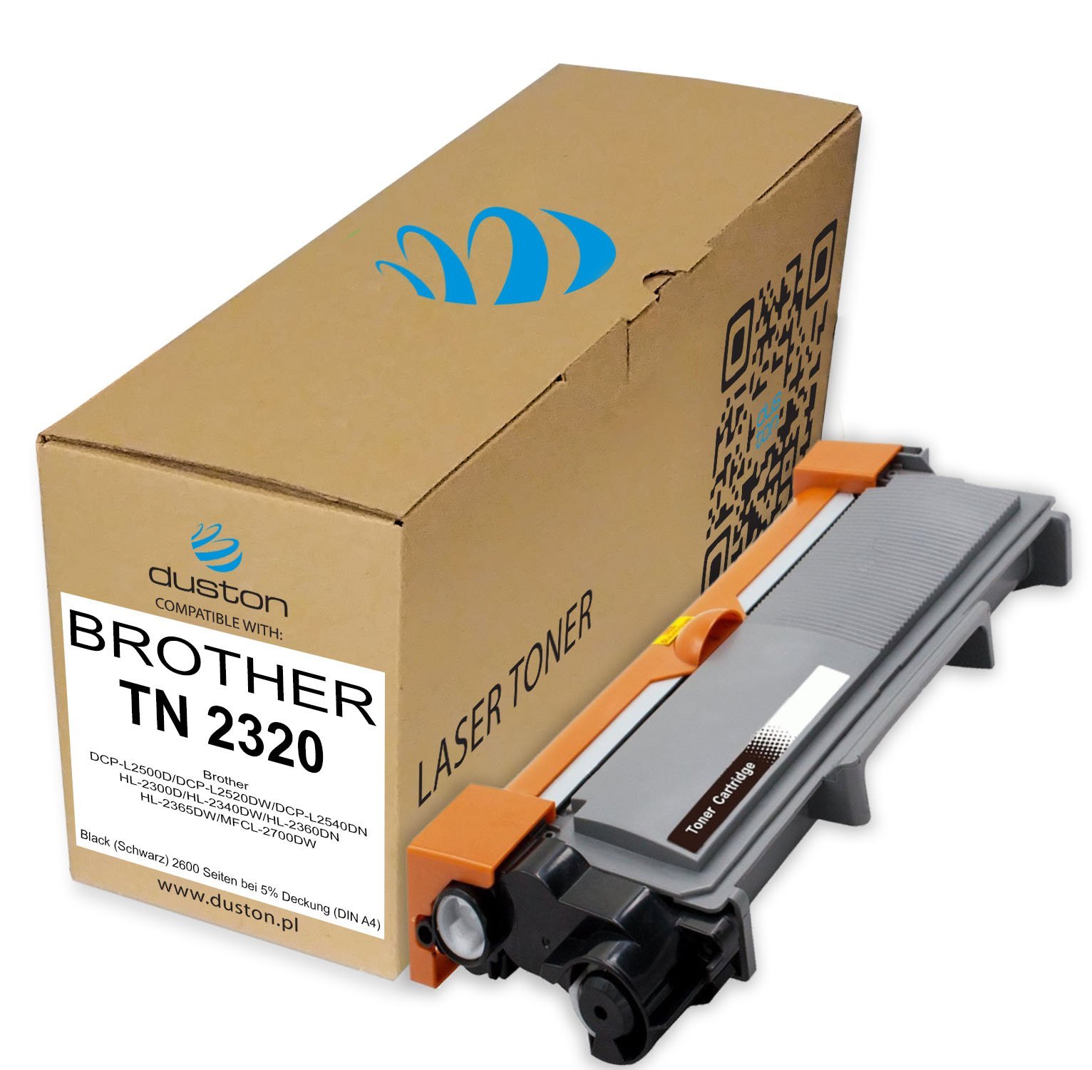 duston 2x toner nero TN2320, TN-2320 compatibile con Brother TN-2320 DCP-L2500D DCP-L2520DW DCP-L2540DN HL-2300D HL-2340DW HL-2360DN HL-2365DW MFCL-2700DW