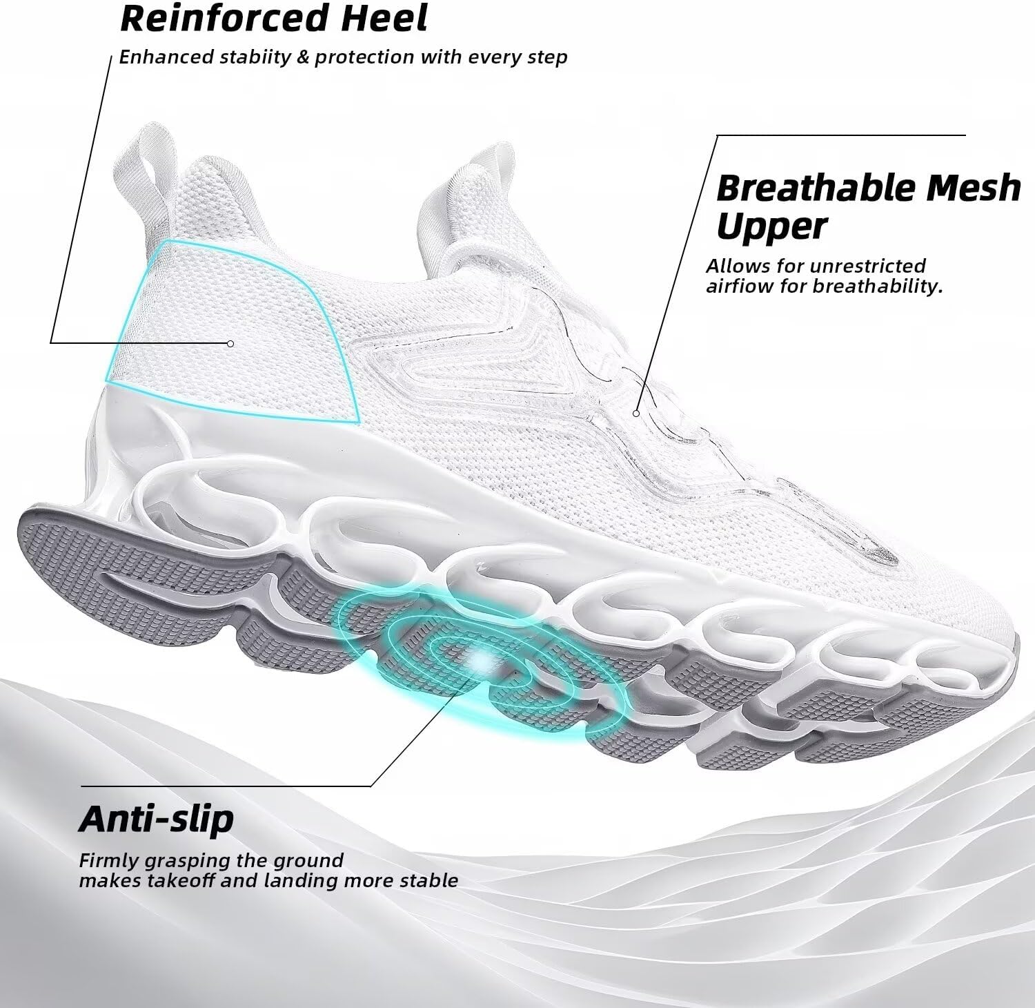 Men's Walking Running Shoes Blade Tennis Casual Fashion Sneakers Comfort Non Slip Sport Athletic Trainer - Image 7