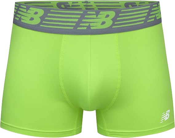 New Balance Men's 3 No Fly Boxer Brief with Built-in Pouch Support, No Fly Boxer Trunks 3-Pack Trunk Briefs, multicolor