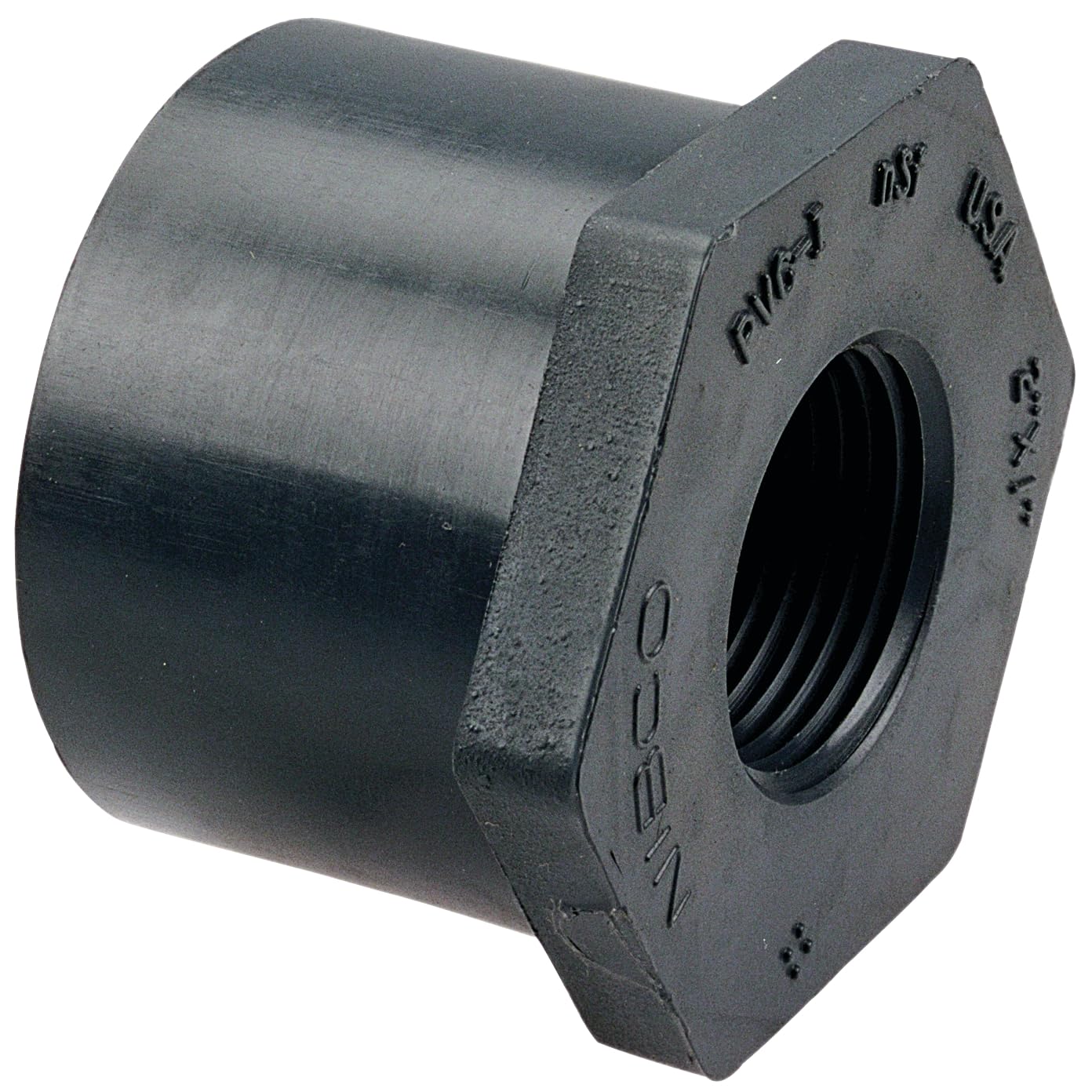NIBCO Fig No U4518-3, 3/4 in. x 1/2 in. PVC Flush Spigot x Thread Reducer Bushing Spigot x FPT, PVC Schedule 80, Socket Weld