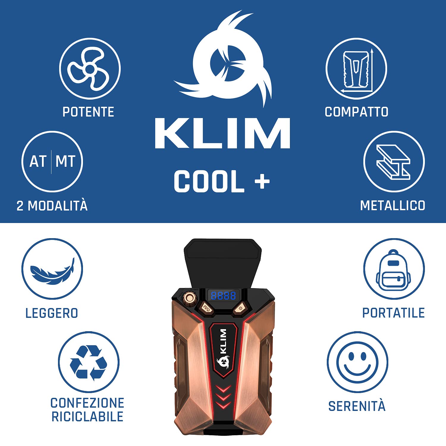 KLIM Cool + Sistema di Raffreddamento Laptop in Metallo – Il Più Potente – Air Vacuum USB per Raffreddamento Immediato – Cooling Pad Contro il Surriscaldamento - Nouva