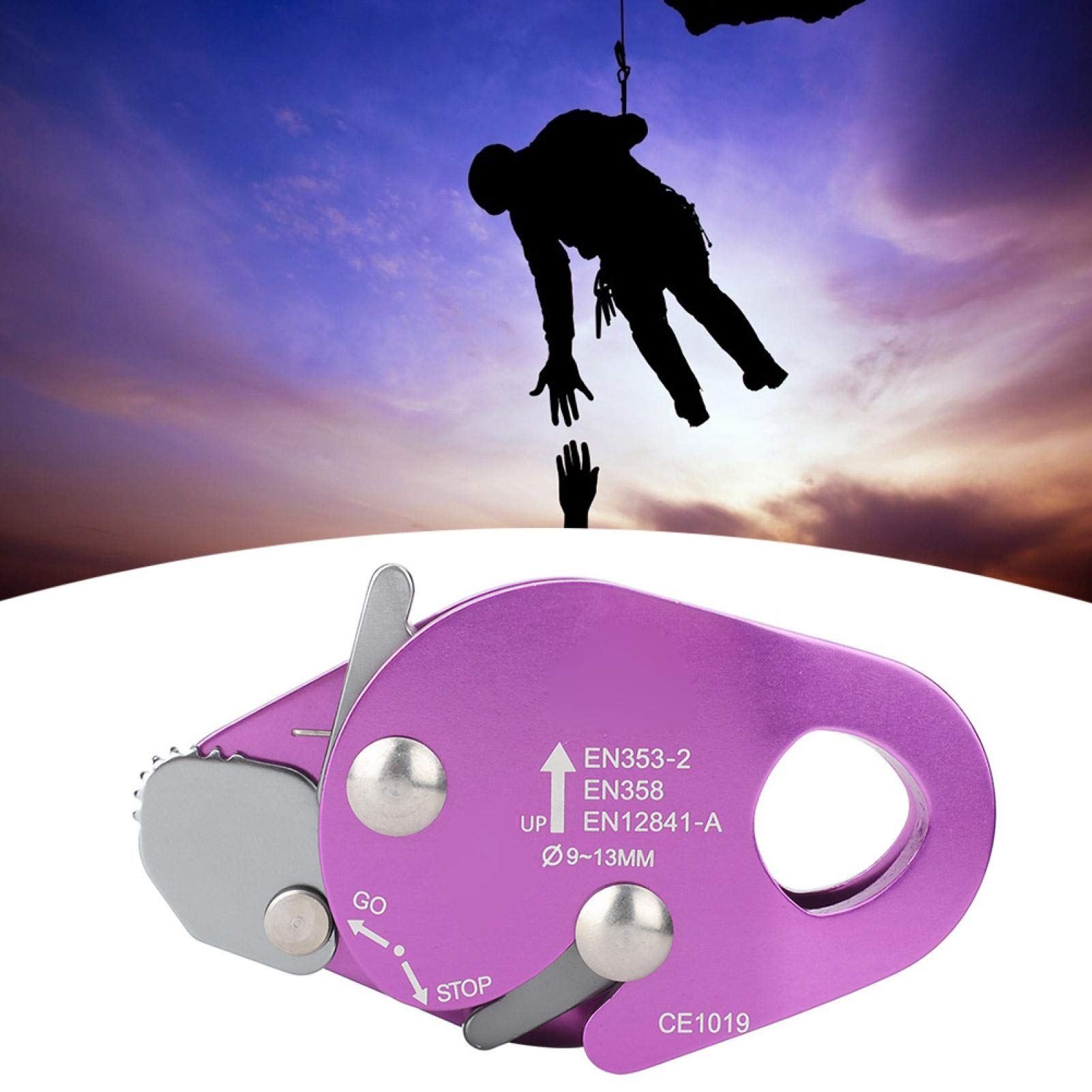 SUNGOOYUE Descensor Autofrenante Para Escalada | Agarrador De Cuerda 9-13 Mm | Aluminio 7075 Para Rápel Y Rescate