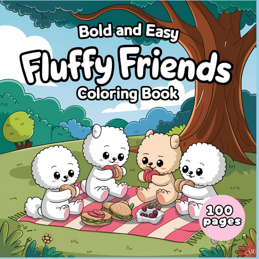 Bold Easy Fluffy Friends Coloring Book
