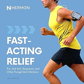 Hermon Jock Itch Antifungal Cream, Ringworm Treatment for Humans, Psoriasis Scalp Treatment, Ringworm Cream for Humans, Foot & Body Balm, Provides Soothing Relief-2 Pack