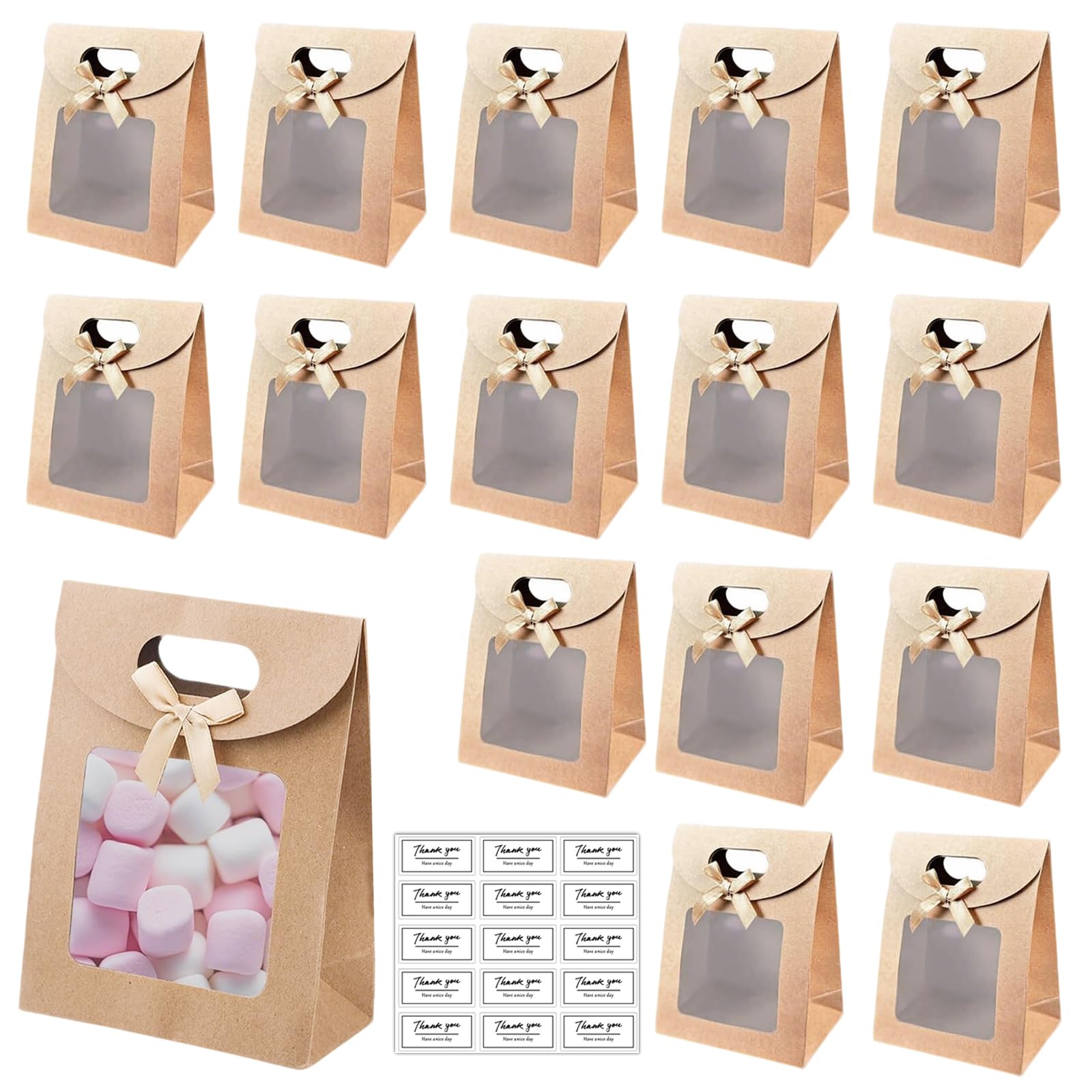 Kraft Paper Packaging Bags 15 Pack Small Gift Bag Kraft Paper Gift Bags