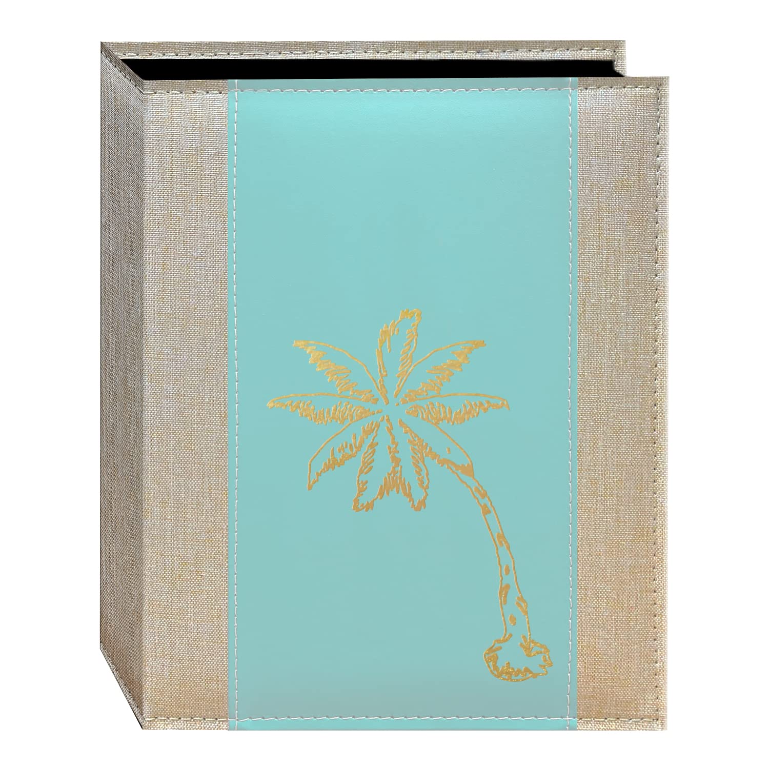 Pioneer Photo Albums Gold Design Embossed Seagrass Photo Album, Crystal Palm