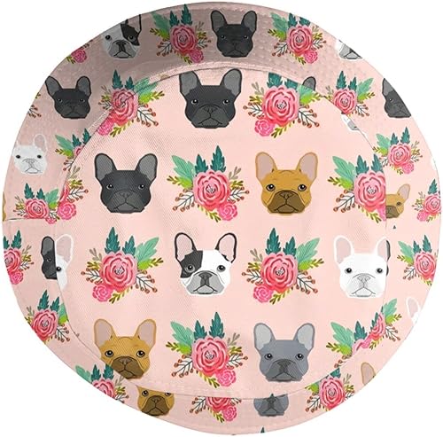 Miniatura 4 de Gorra de pescador plegable con diseño floral de perro Bulldog francés para mujeres y hombres, senderismo al aire libre, Bulldog francés Pitbull