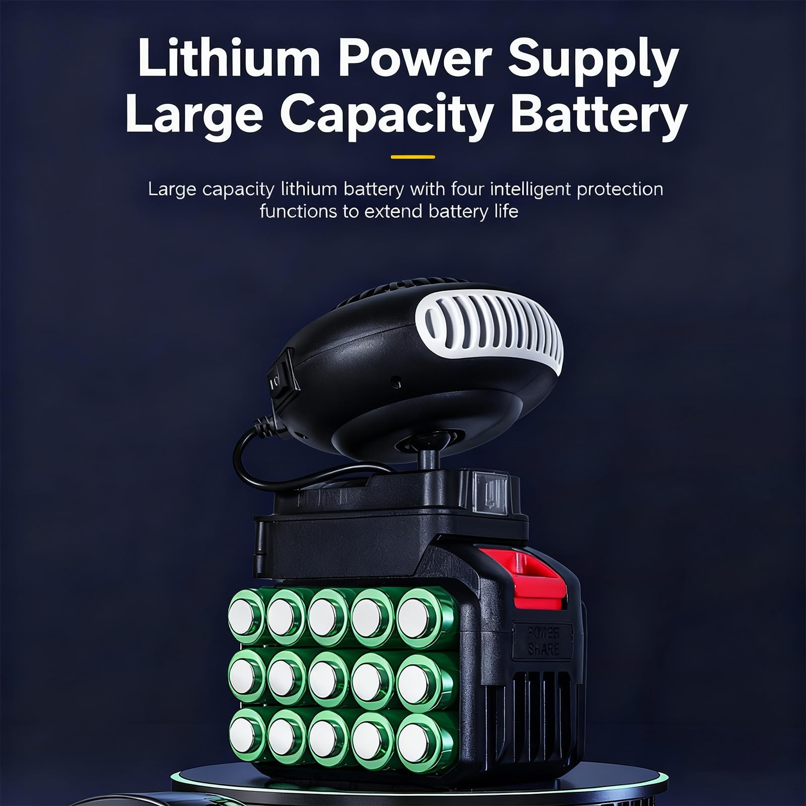 Riscaldatore Portatile a Batteria per Uso Interno, Riscaldatore Wireless Ricaricabile per Ufficio, Campeggio E Tende, Sbrinatore per Finestrini Auto, Riscaldatore a Lunga Durata(10 cell battery*2)