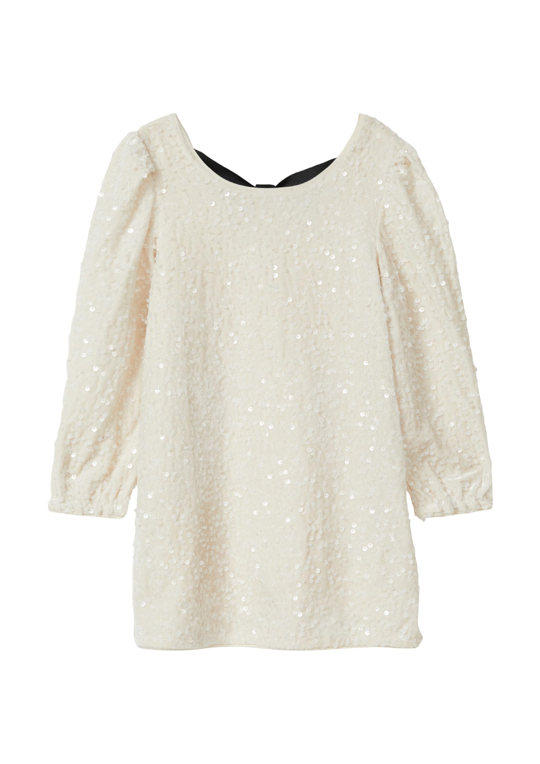 s.Oliver Ausgestelltes Samtkleid mit Pailletten, Cut-Out und Schleife