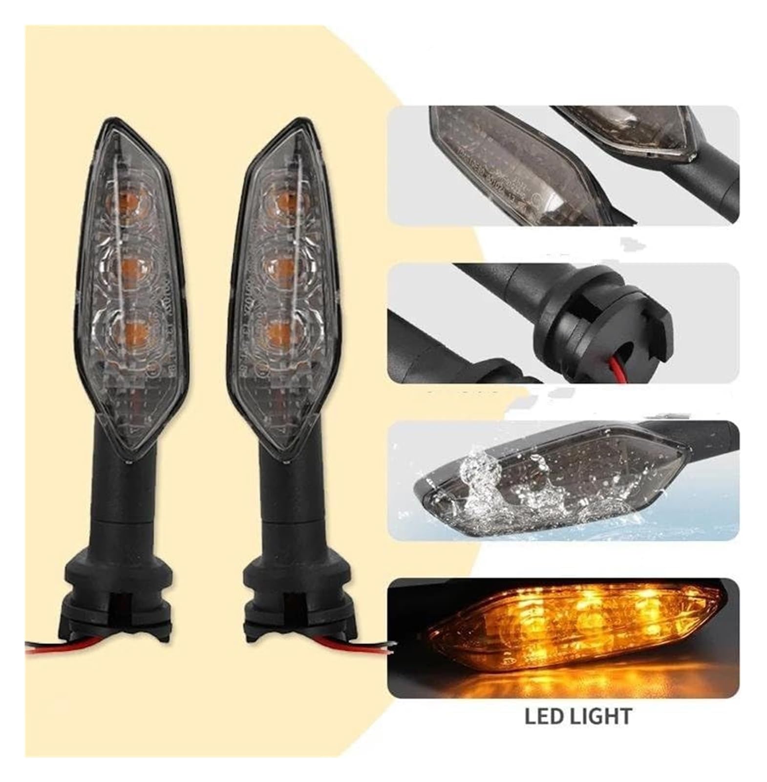 para Yamaha YZF R6 R1 R3 R7 R9 R15 MT07 MT09 para Tenere 700 para Tracer 900 FZ 16 1 Luz Indicadora De Señal Giro LED Funcionamiento Moto Intermitentes Indicadores | 4pcs Smoked