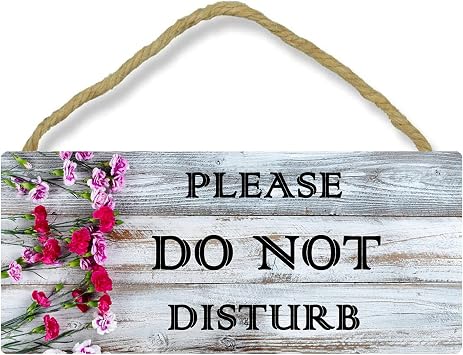 Do Not Disturb Door Sign, Double Sided Rustic Wood Privacy Sign | Features "Do Not Disturb" and "Welcome Please Knock" messages for privacy, guest communication and stylish home decor.