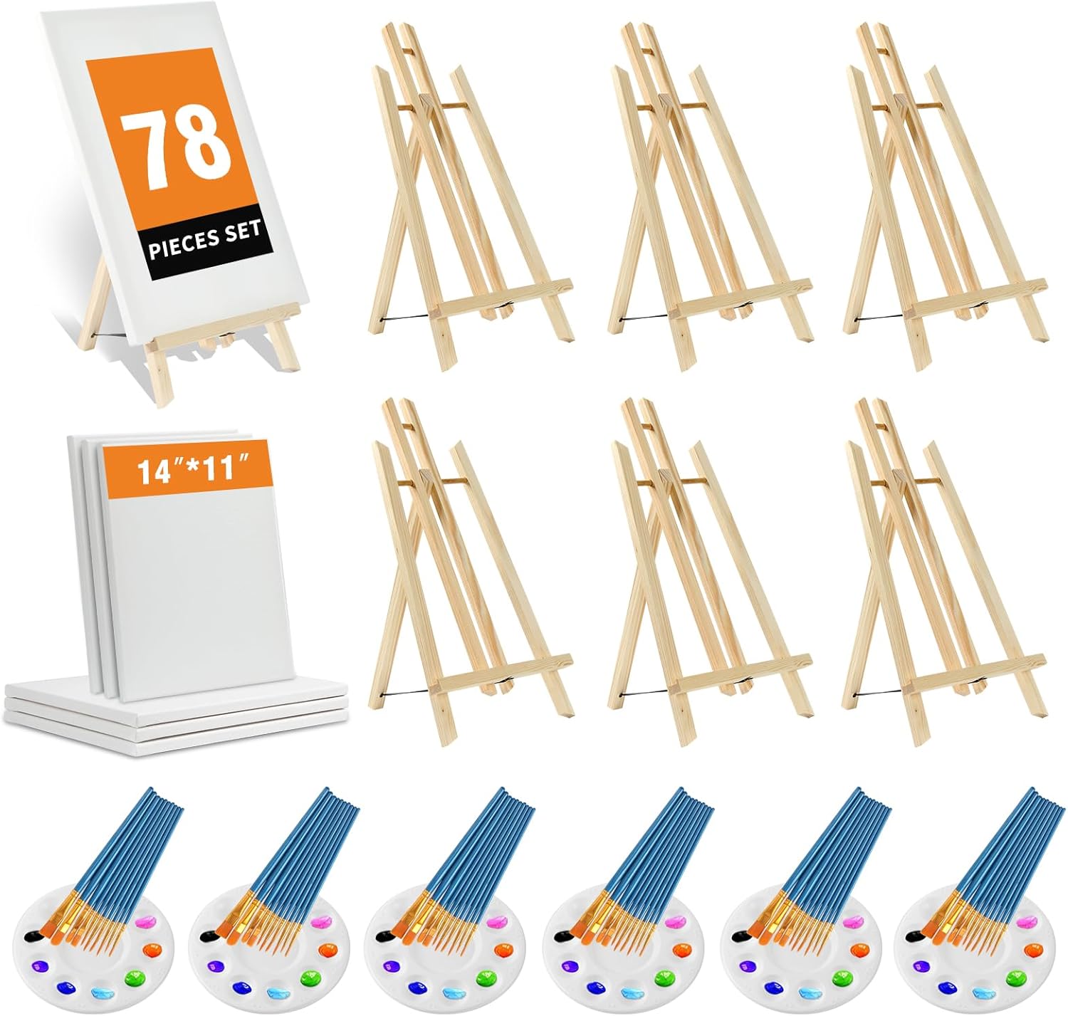 Easel with Canvas Set 78 Pcs Painting Supplies Kit