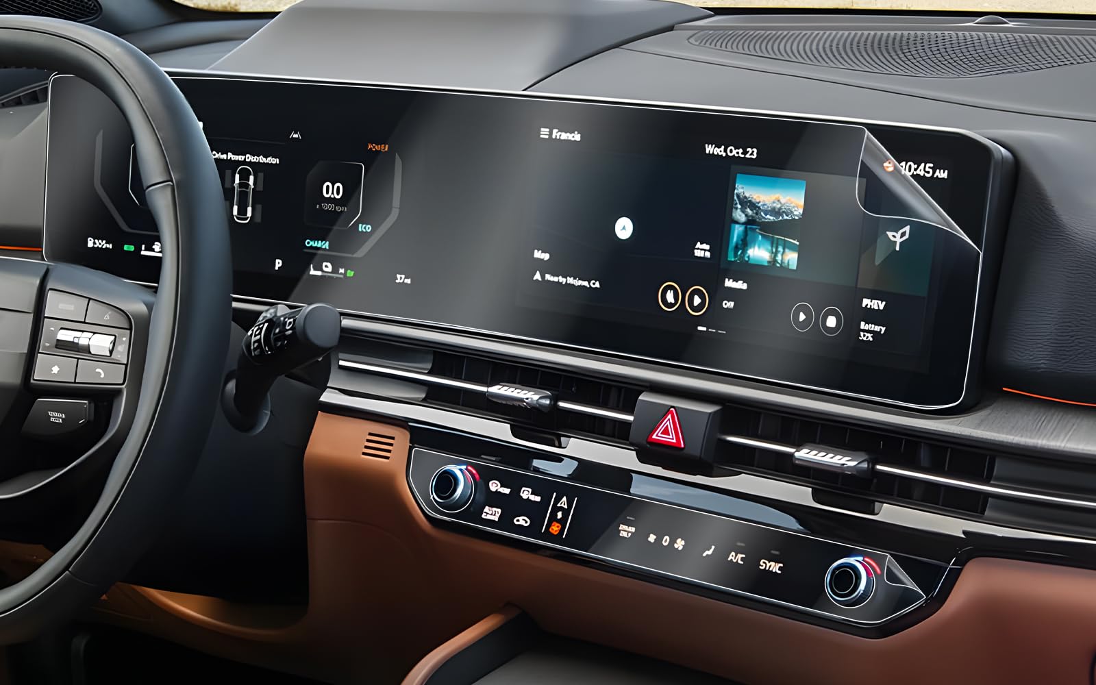 Kompatibel mit 2026 2027 Neu Kia Sportage NQ5 & Kia EV6 12,3" Navigation + A/C System Display Schutzfolie Nano Kunststoff Displayschutzfolie 6H Kratzfest [4 Stück]