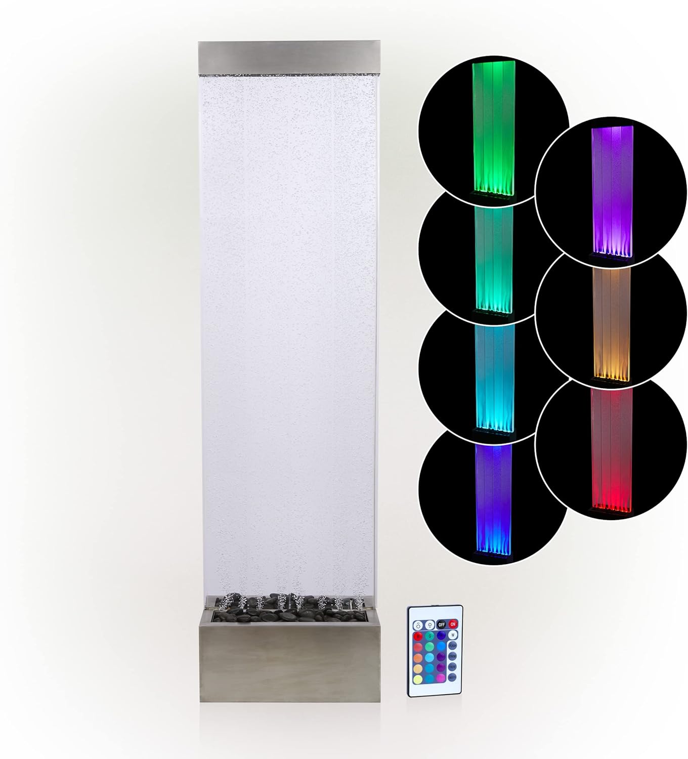 Alpine Corporation MLT134SL Alpine 72" H Indoor Bubble Wall Color-Changing LED Lights and Remote, Silver Fountain : Home & Kitchen