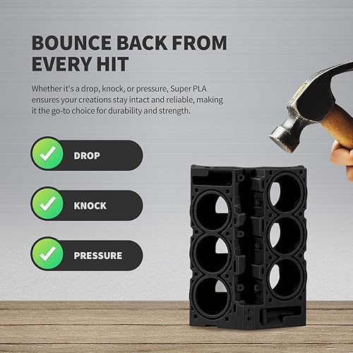 Vista 133 de OVERTURE PLA Plus (PLA+) Filament 1.75mm, Stronger & More Durable, Professional Toughness 3D Printer Filament 1kg (2.2lbs), High Precision +