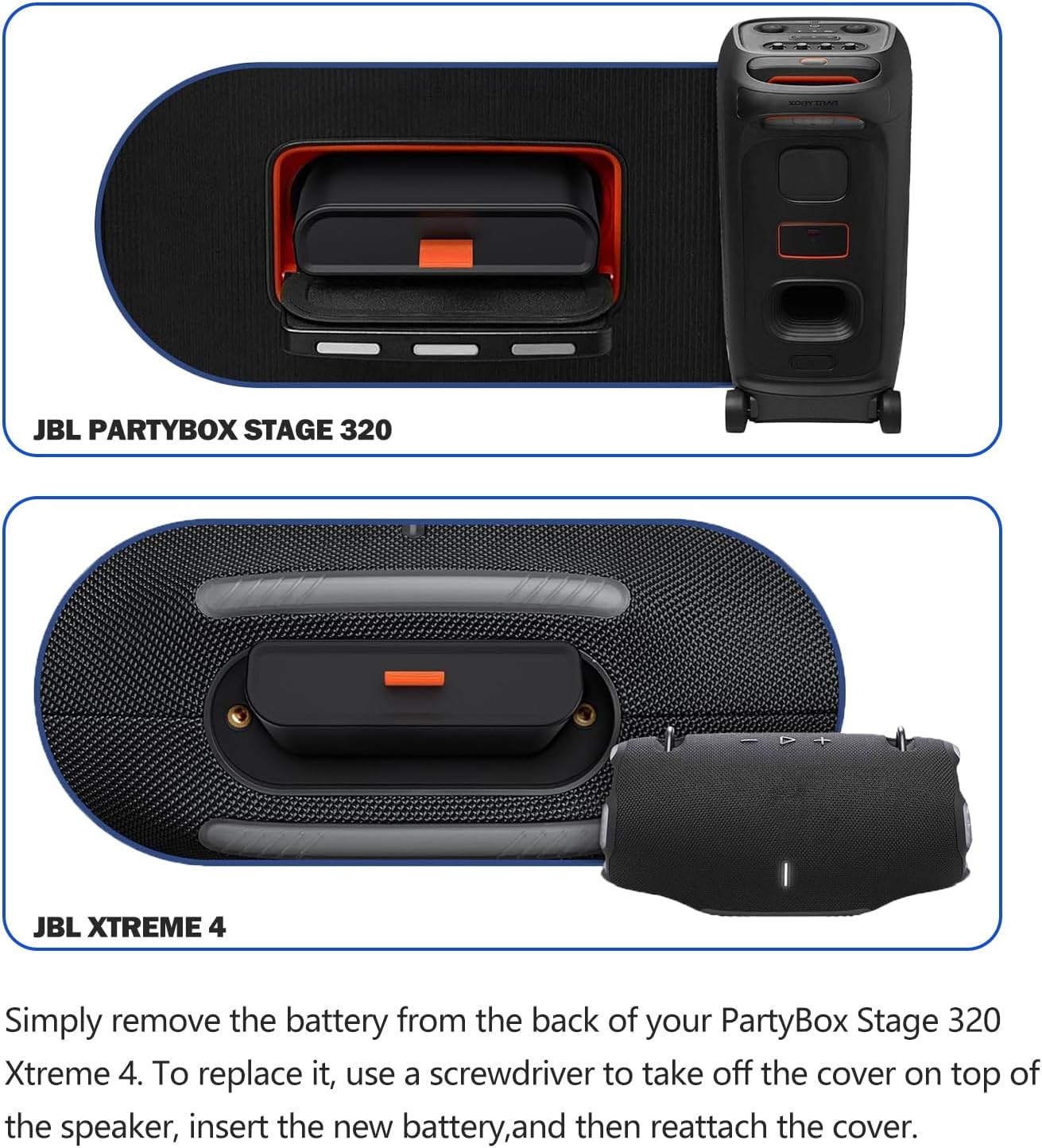 10000mAh Rechargeable Lithium-ion Replacement Battery Compatible with JBL PartyBox Stage 320 and Xtreme 4 Portable Speaker,Perfect Replacement for JBL Battery 400 Easy to Install(1-Pack) 7.4V 74Wh - Image 7