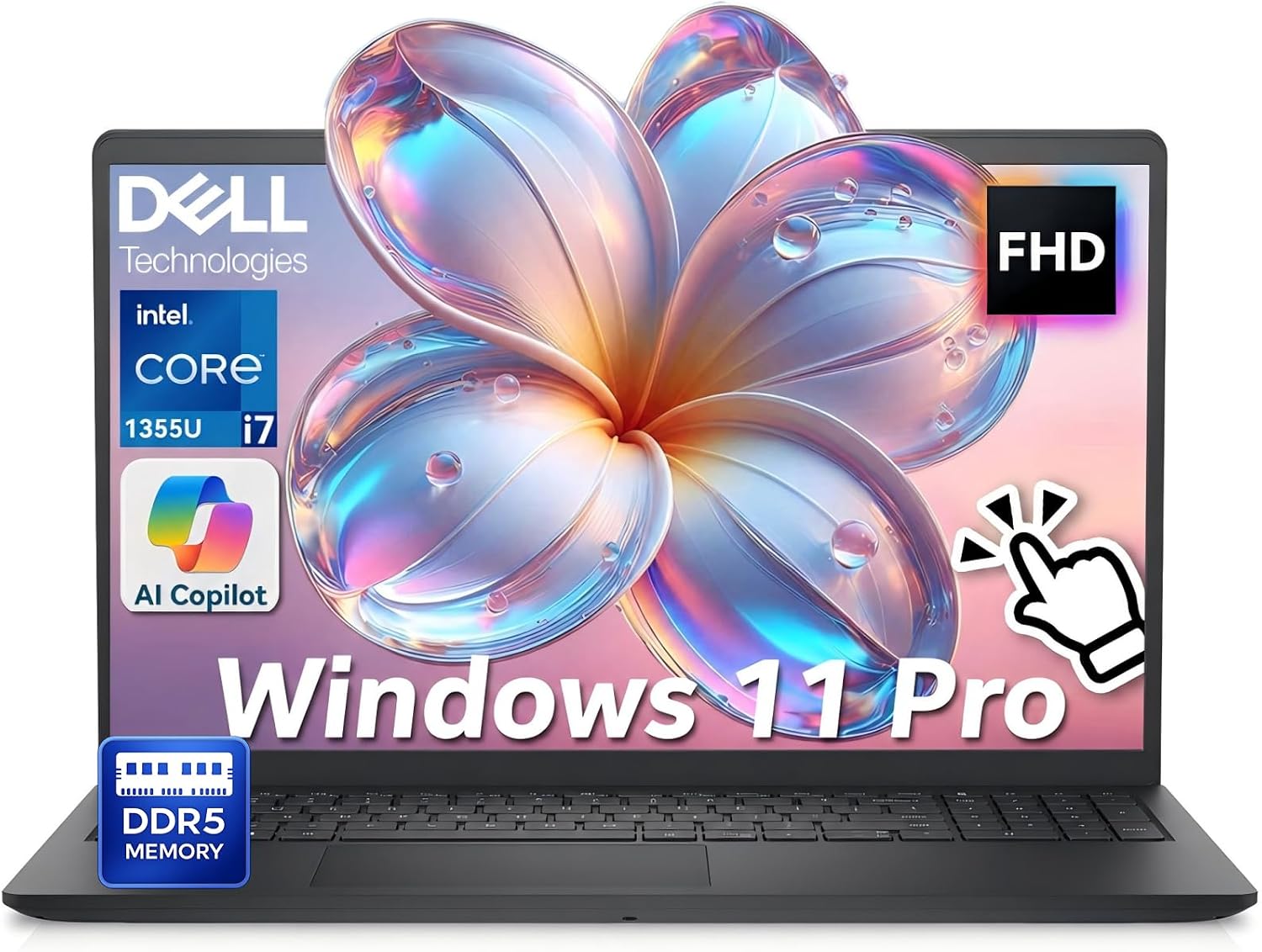 15 Business Touchscreen Laptop–Intel Core i7-1355U (10-Core), 32GB RAM, 1TB SSD Windows 11 Pro, Office 365 for the Web –15.6" FHD Touch, AI Copilot –2026 New Computer