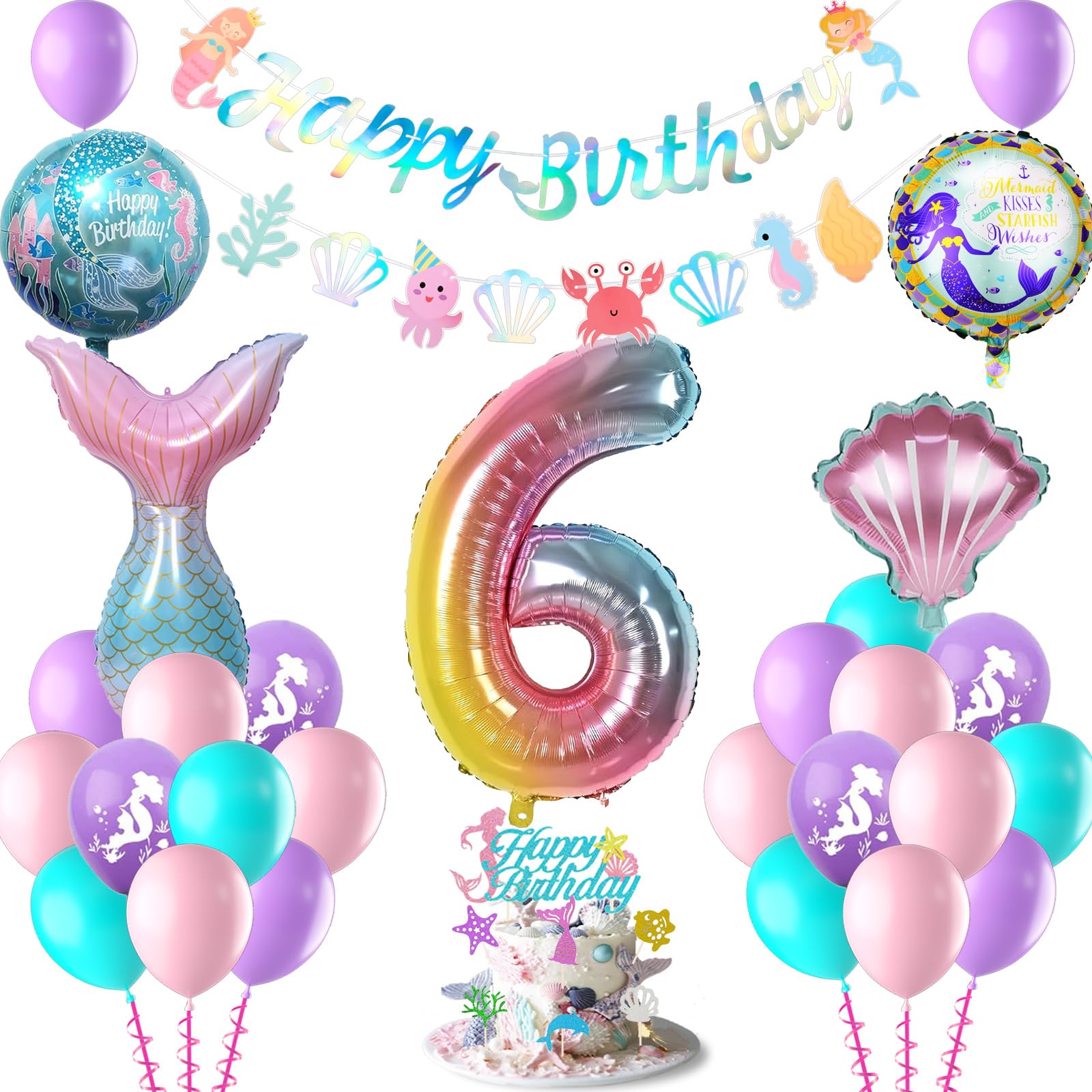 Kindergeburtstag Deko Für 6 Jahre, Mari-Thema, 44-teiliges Set