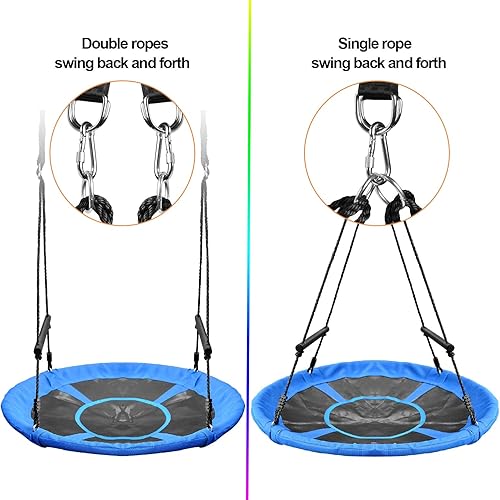 Miniatura 4 de Columpio para árbol de platillo de 40 pulgadas, capacidad de peso de 700 libras, columpio volador al aire libre con correa para colgar en el árbol