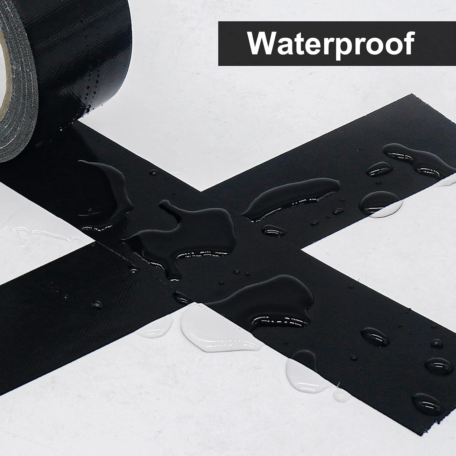 Black Duct Tape Heavy Duty - 30 Yards x 2 Inch 12 Roll Multi Pack - Strong, Flexible, Waterproof and Tear by Hand - for Indoor & Outdoor Repairs, Industrial, Professional Use