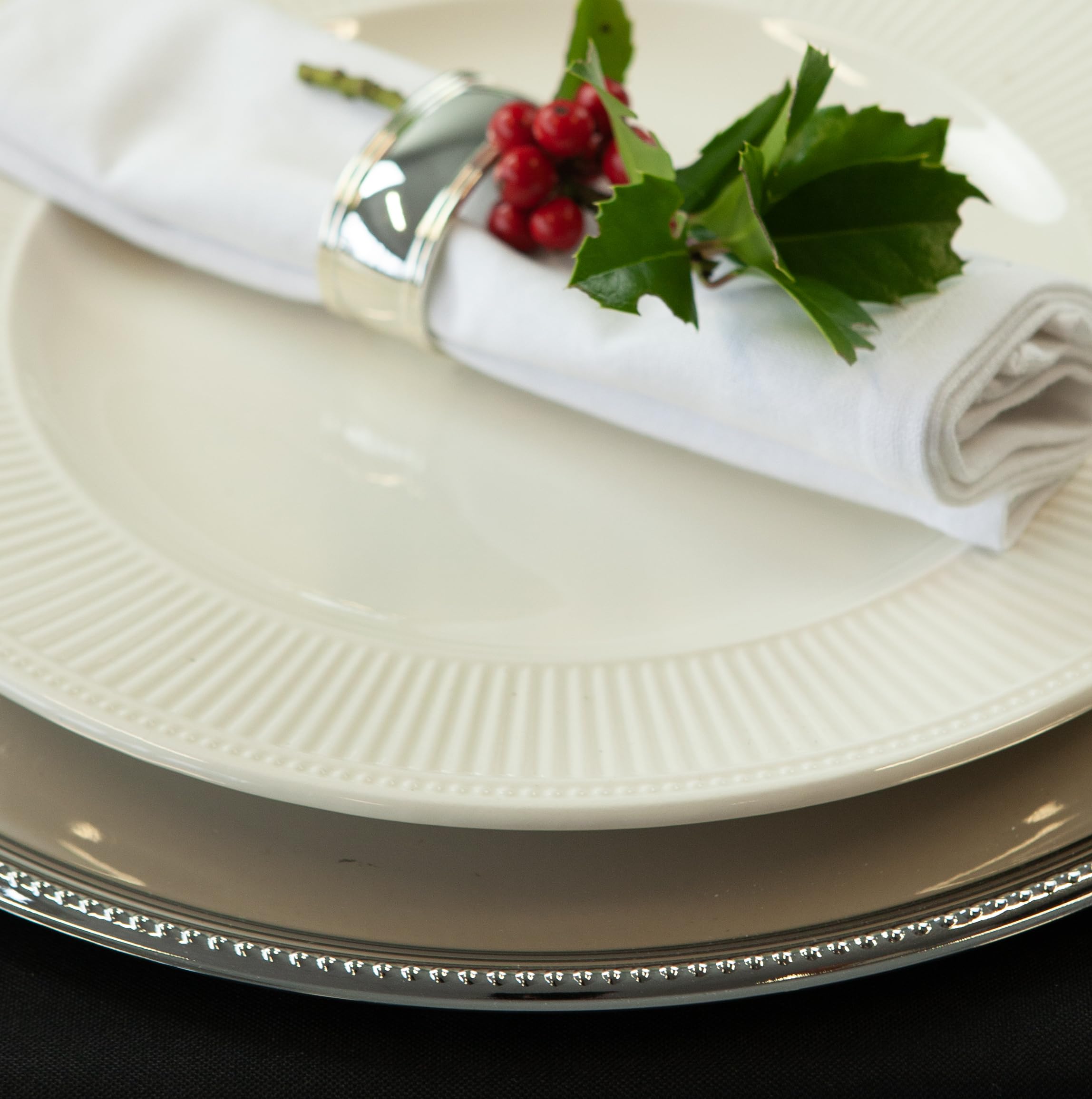 Anelli Portatovaglioli Ovale In Filo, Placcati Argento – Set Da 6 In Elegante Confezione Regalo