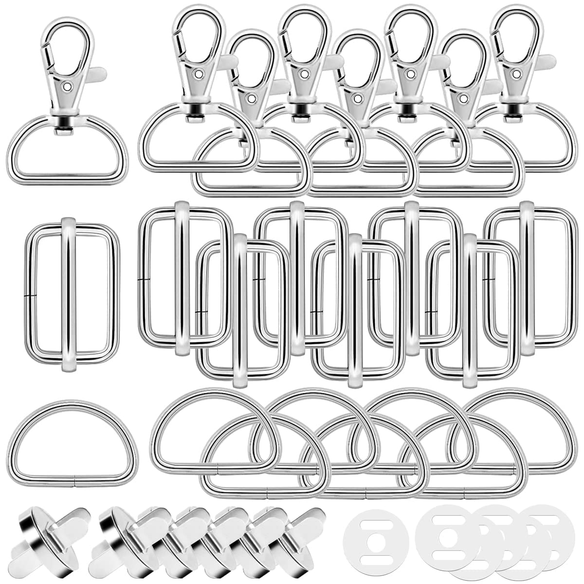 Swivel Carabiner Keychain Triglide Sliding Buckle Magnetic Buttons