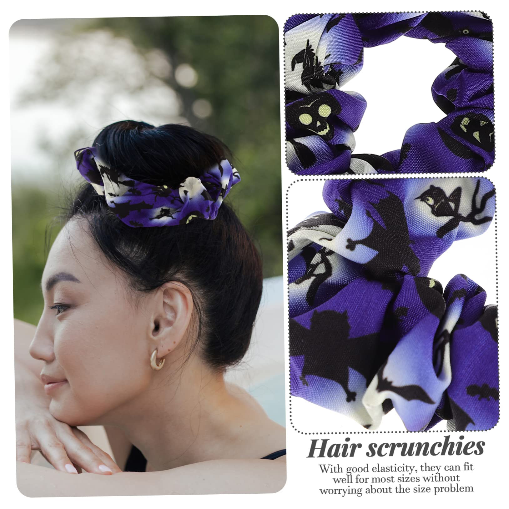 FRCOLOR 4 Set Di Fasce Per Elastiche Spesse Per Donne Fermagli Per Di Halloween Elastici Per Scrunchies Elastici Per A Spirale 12 Pezzi*4