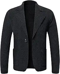Blazer cardigã masculino de cor sólida, casual, solto