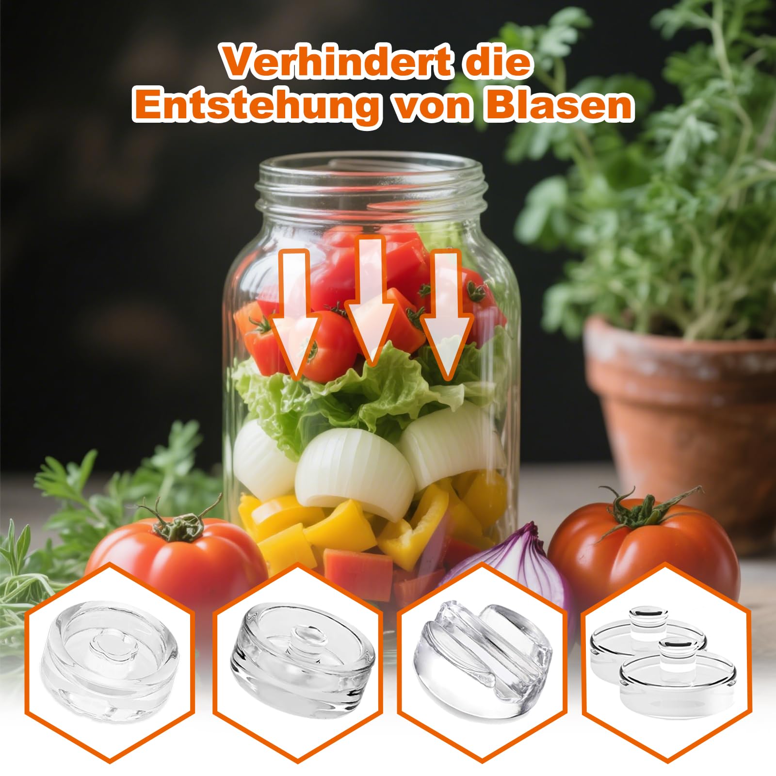 Fermentation en Verre pour la Fermentation, Poids en Verre pour Fermentation avec Large Ouverture, 4 Pièces de Pierre D'alourdissement, Poids en Verre pour la de Légumes en Saumure