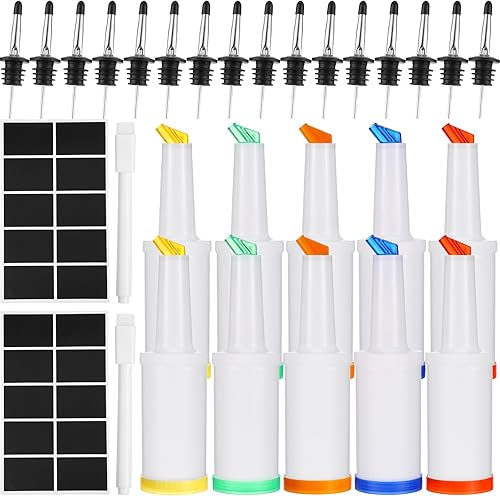 10 recipientes de jugo, suministros de barra, suministros de bar, botellas de licor, vertederos de botellas de jugo, dispensador de botellas de jugo