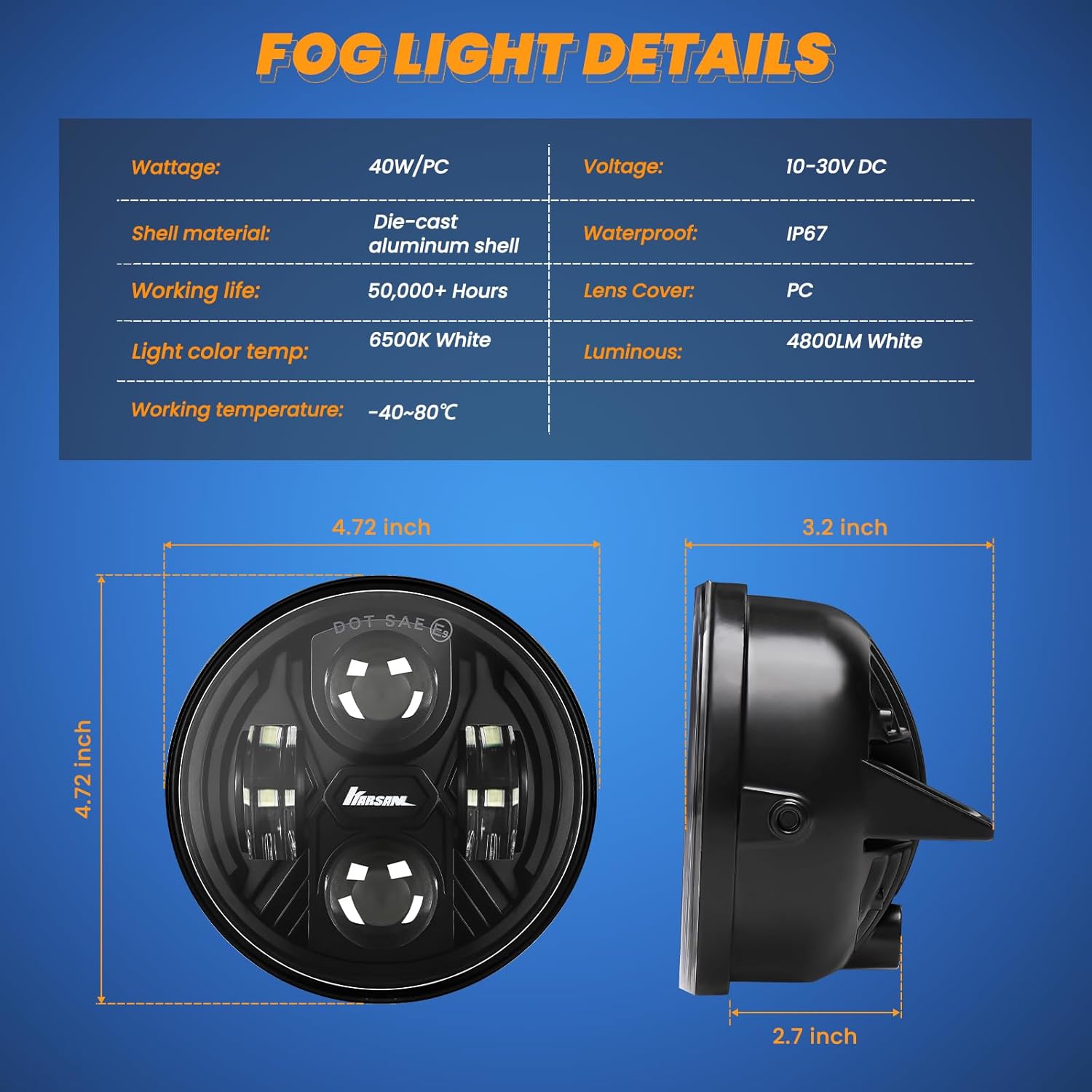 Upgraded F150 LED Fog Lights for 2006 2007 2008 2009 2010 2011 2012 2013 2014 Ford F150 Accessories, 40W Round Fog Light Assembly Kit, DOT Bumper Driving White Light Fog Lamps, Faros Antiniebla