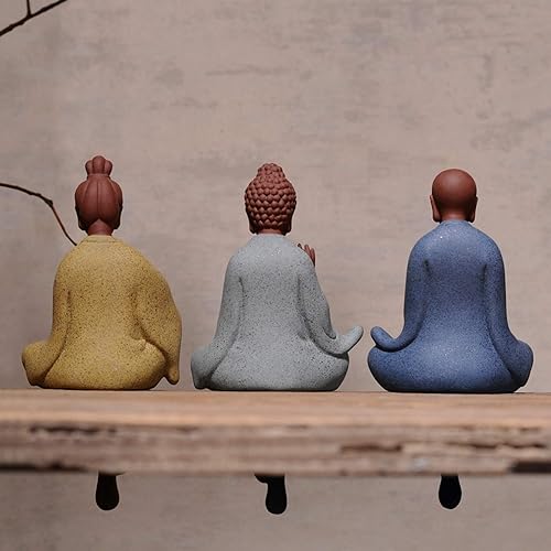 Miniatura 4 de Figuras Zen orando decoración estatua sentada, para decoración del hogar, regalo delicado gran decoración para buda antiguo de buena suerte